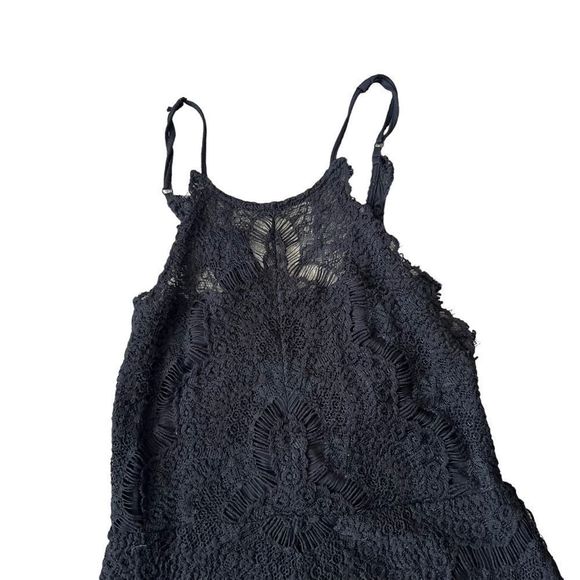 Intimately Free People She's Got It Dress Womens XS Black Lace Asymmetrical Hem - Picture 2 of 8